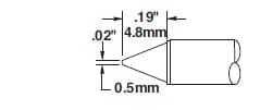 Metcal CVC-5CN4805S Soldering Cartridge, Conical, 0.5mm, 500 Series