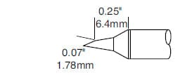 Metcal CVC-6BV6018P Soldering Cartridge, Bevel, 6.0mm x 1.8mm Long Groove, 60°, 600 Series