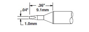 Metcal CVC-6CH0010S Soldering Cartridge, Chisel, 1mm, 30°, 600 Series