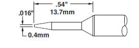 Metcal CVC-6CN1304A Soldering Cartridge, Conical, 0.6mm x 14mm Long Groove, 600 Series