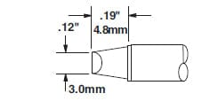 Metcal CVC-7CH0030S Soldering Cartridge, Chisel, 3mm x 5mm Long Groove, 90°, 700 Series