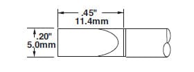 Metcal CVC-7CH0050A Soldering Cartridge, Chisel, 5mm x 12mm Long Groove, 22°, 700 Series