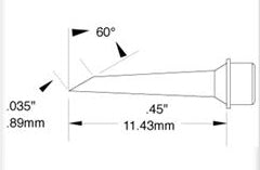 Metcal SMC-5HF6009S Soldering Cartridge, Hoof, 0.89mm, 60°, 500 Series