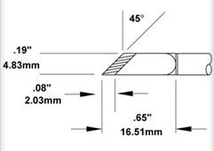 Metcal SMC-5KN0048S Soldering Cartridge, Knife, Thin Tin Length, 4.8mm, 500 Series