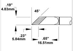 Metcal SMC-7KN0048W Soldering Cartridge, Knife, Wide Tin Length, 4.8mm, 700 Series