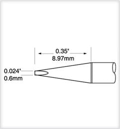 Metcal UFTC-7CH08 UltaFine Soldering Cartridge, Chisel, 700 Series