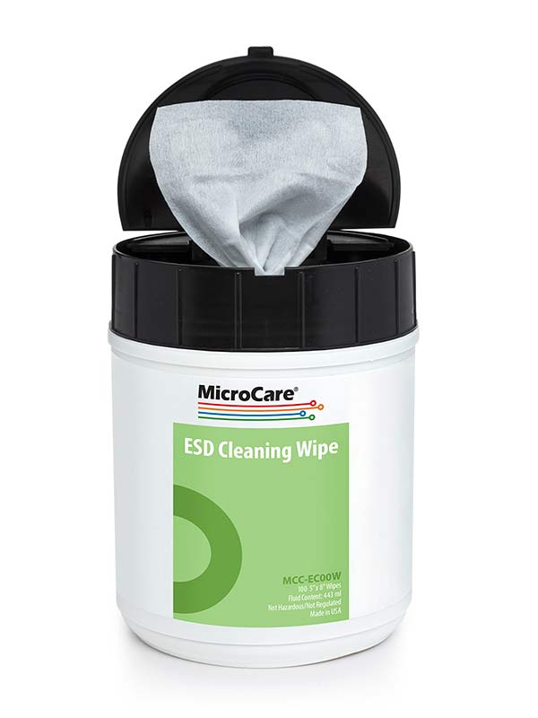 MicroCare ESD Cleaning Wipes 5 x 8 Inch, 100 Count Container