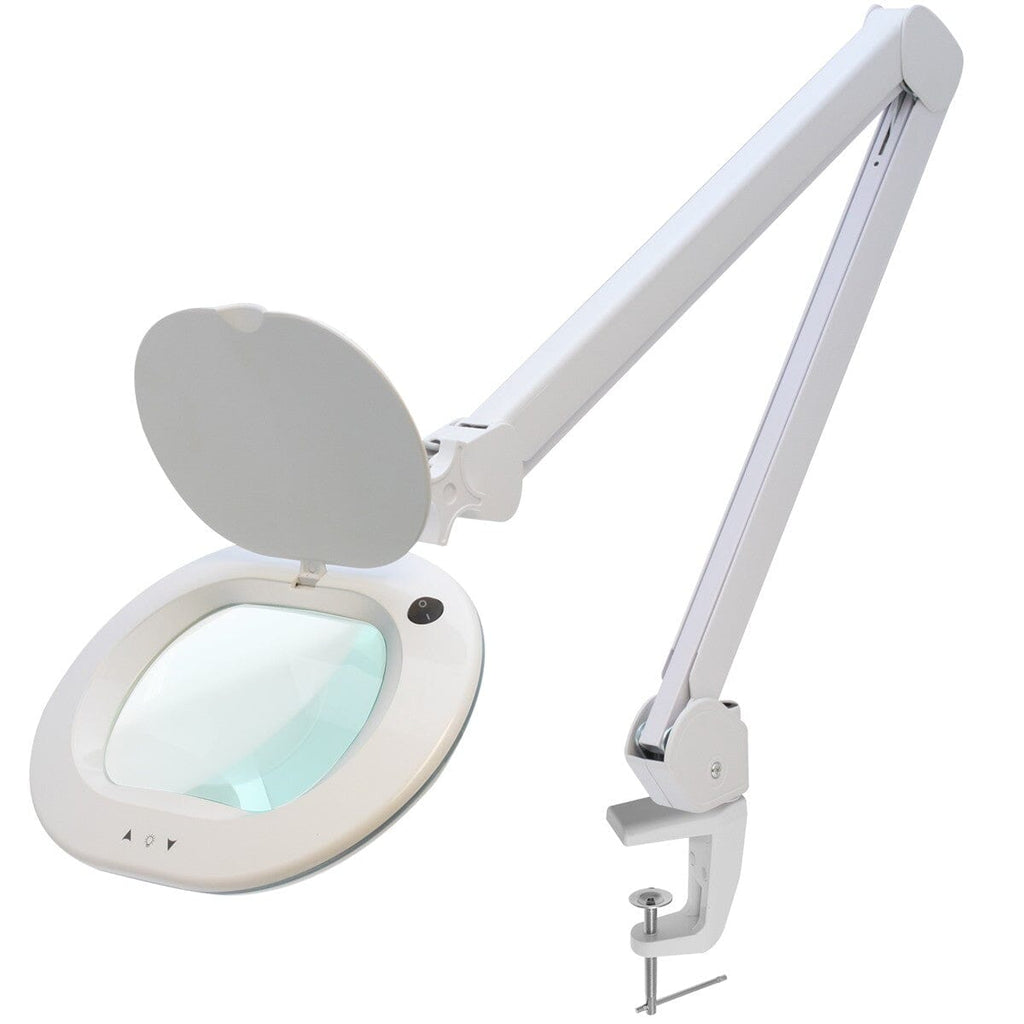 Aven ProVue SuperSlim LED Magnifying Lamp with 8 Diopter Lens & Heavy-Duty  Clamp, White