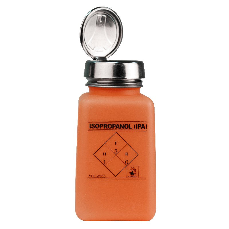 One-Touch, Durastatic HDPE Bottle, Orange, Printed "Isopropanol", 6 oz