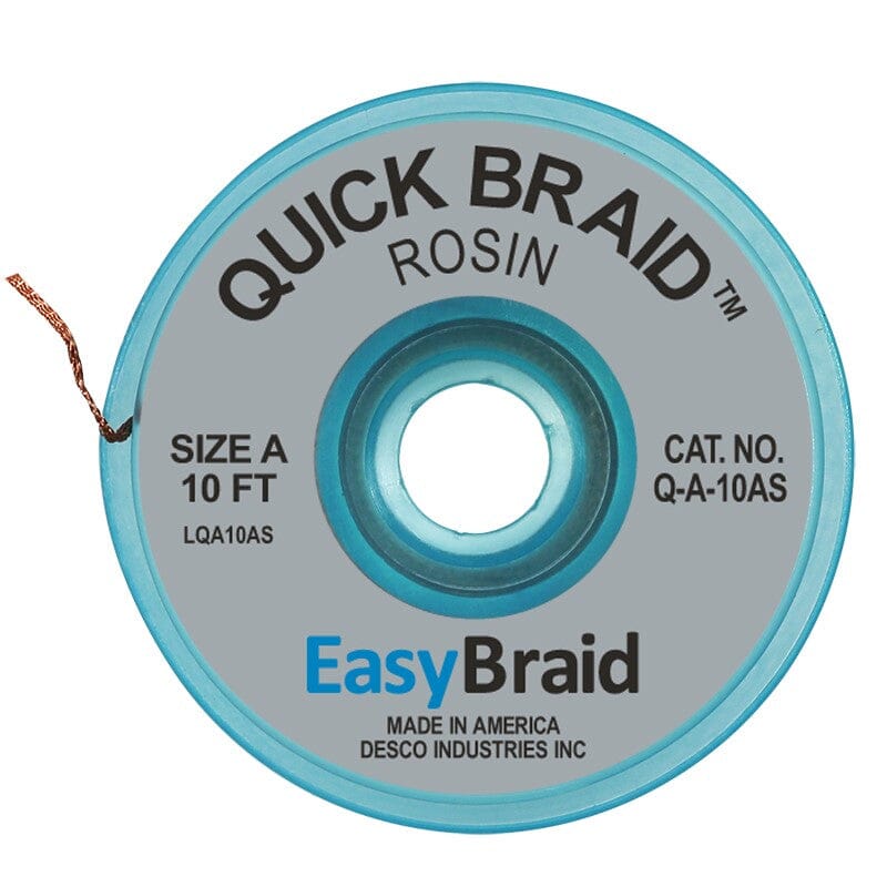 Quick Braid Desoldering Braid, 0.025 wide x 10', Anti-Static