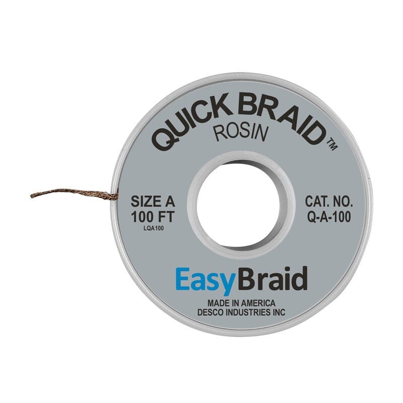 Quick Braid Desoldering Braid, 0.025 wide x 100'