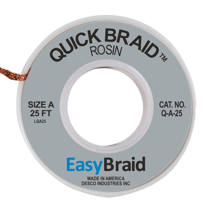 Quick Braid Desoldering Braid, 0.025 wide x 25'