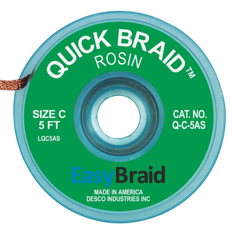 Quick Braid Desoldering Braid, 0.075 wide x 5', Anti-Static