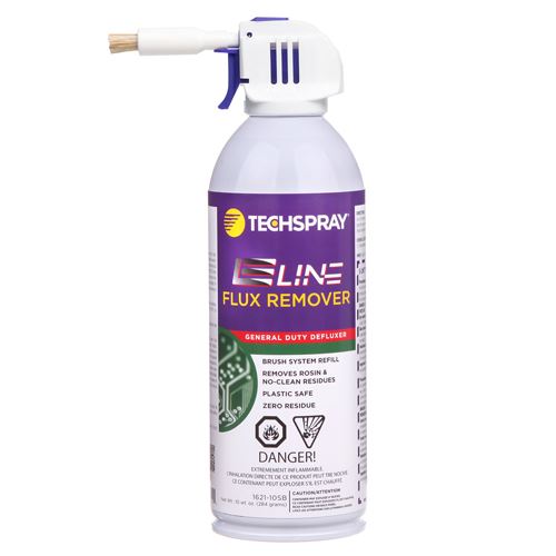 Techspray E-Line Flux Remover 1621-10SB, Aerosol, 10 oz w/brush attachment