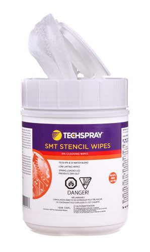 Techspray Isopropyl Alcohol 70% (IPA) Wipes, Flip-Top Tub 100 Ct.