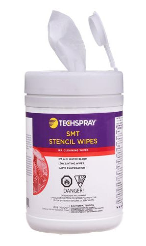 Techspray Isopropyl Alcohol 70% (IPA) Wipes, Pop-Up Tub 100 Ct.