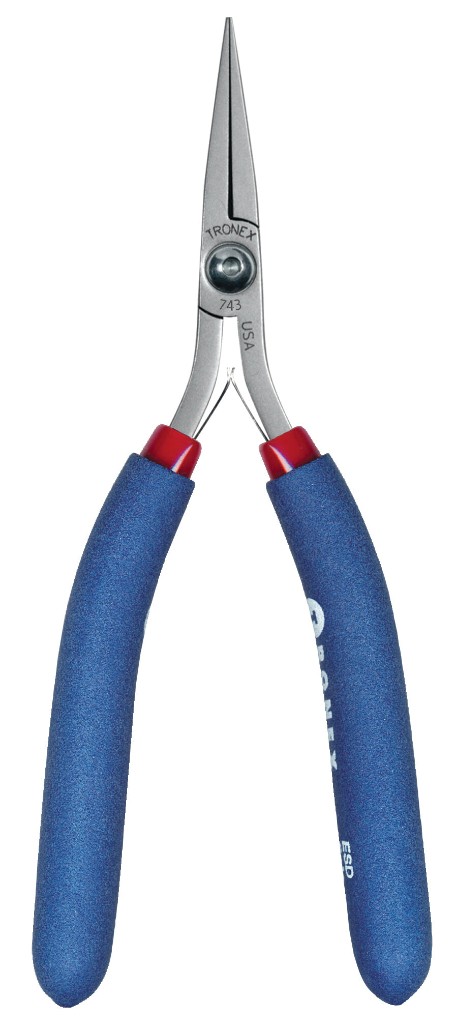 Tronex 743 Long No Step Flat Nose Pliers, Long Ergonomic Handle